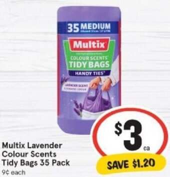 IGA Multix lavender colour scents tidy bags 35 pack offer