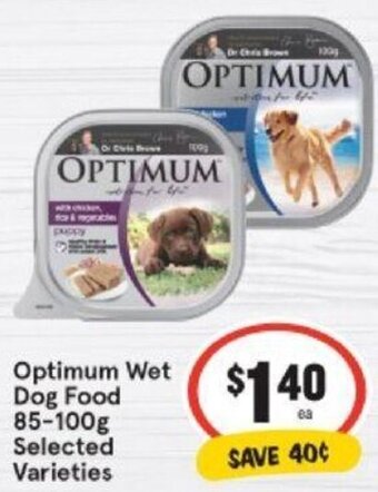 IGA Optimum wet dog food 85-100g offer