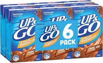 Coles Sanitarium Up&Go Liquid Breakfast 6x250mL offer