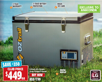 Anaconda OZtrail 45L single zone fridge/freezer offer