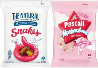 Coles The Natural Confectionery Co. Family Bag 200g-260g or Pascall or Sour Patch Bag 160g-350g offer