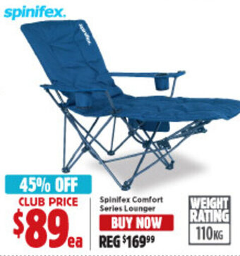 Anaconda Spinifex comfort series lounger offer