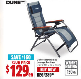 Anaconda Dune 4WD deluxe lounge recliner offer