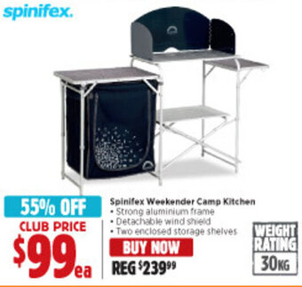 Anaconda Spinifex weekender camp kitchen offer