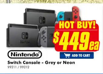 The Good Guys Nintendo Console - Grey or Neon - 99211/99212 offer