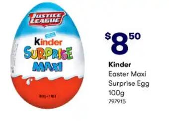BIG W Kinder Easter Maxi Surprise Egg 100g offer