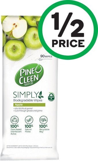 Woolworths Pine O Cleen Simply Biodegradable Wipes Pk 90 offer