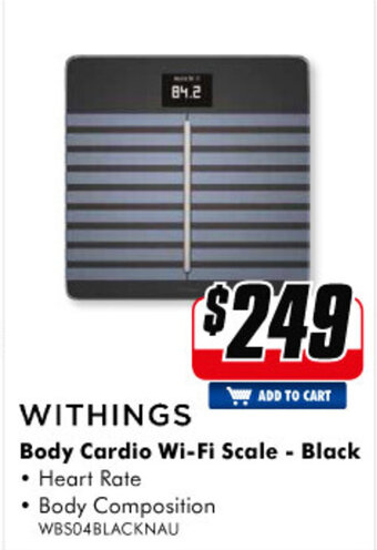 The Good Guys Withings - Body Cardio Wi-Fi Scale - Black offer