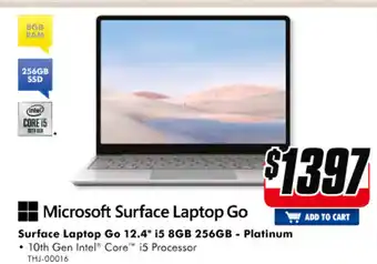 Microsoft Surface Laptop Go - Surface Laptop Go 12.4" i5 8GB 256GB - Platinum - THJ-00016