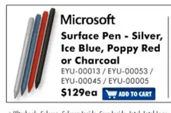 The Good Guys Microsoft - Surface Pen -Silver, Ice Blue, Poppy Red or Charcoal offer