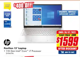 The Good Guys Hp - Pavillion 15" Laptop - 2H9M7PA offer