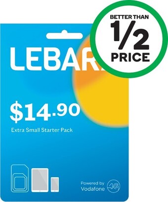 Woolworths Lebara $14.90 Starter Pack¥ offer