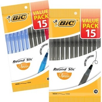 BIG W Bic 15-pack round stic® pens offer
