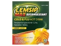 Chemist Warehouse Lemsip Max Decongestant Cold & Flu Lemon Hot Drink 10 Sachets offer