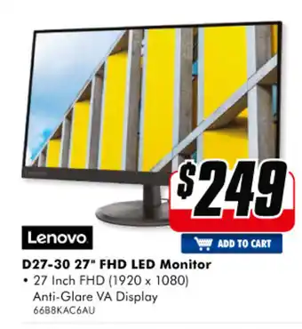 The Good Guys Lenovo - D27-30 27" FHD LED Monitor - 66B8KAC6AU offer