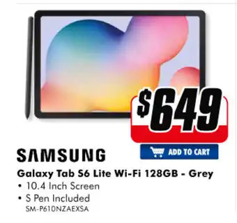 The Good Guys Samsung - Galaxy Tab S6 Lite Wi-Fi 128Gb - Grey - SM-P610NZAEXSA offer