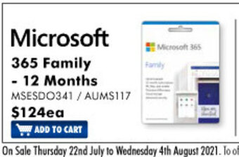 The Good Guys Microsoft - 365 Family - 12 Months offer
