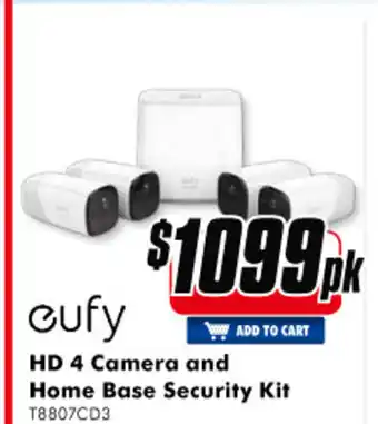 The Good Guys Eufy - HD 4 Camera and Home Base Security Kit - T8807CD3 offer