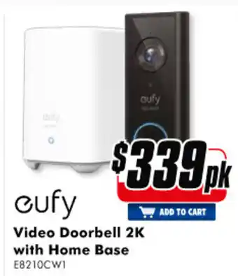 The Good Guys Eufy - Video Doorbell 2k with Home Base - E8210CW1 offer