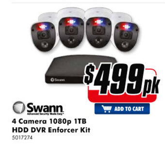 The Good Guys Swann - 4 Camera 1080p 1TB HDD DVR Enforcer Kit offer