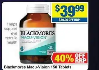 My Chemist Blackmores macu-vision tablets offer