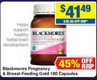 My Chemist Blackmores pregnancy & breast-feeding gold offer