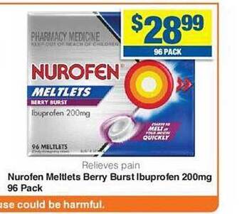 My Chemist Nurofen meltlets berry burst ibuprofen offer