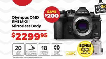 Teds Cameras Olympus omd em1 mkiii mirrorless body offer