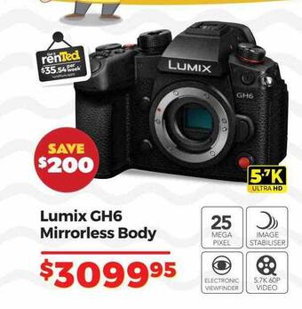 Teds Cameras Lumix gh6 mirrorless body offer