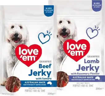 Woolworths Love u2018Em Jerky Dog Treats 200g offer