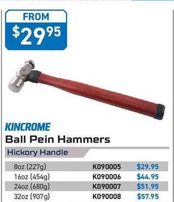 Kincrome Kincrome ball pein hammers offer