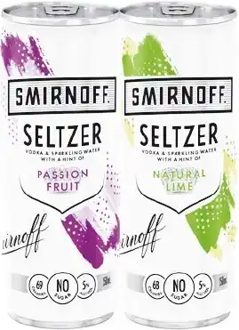 Woolworths Smirnoff Seltzer Varieties Cans 4x250ml offer