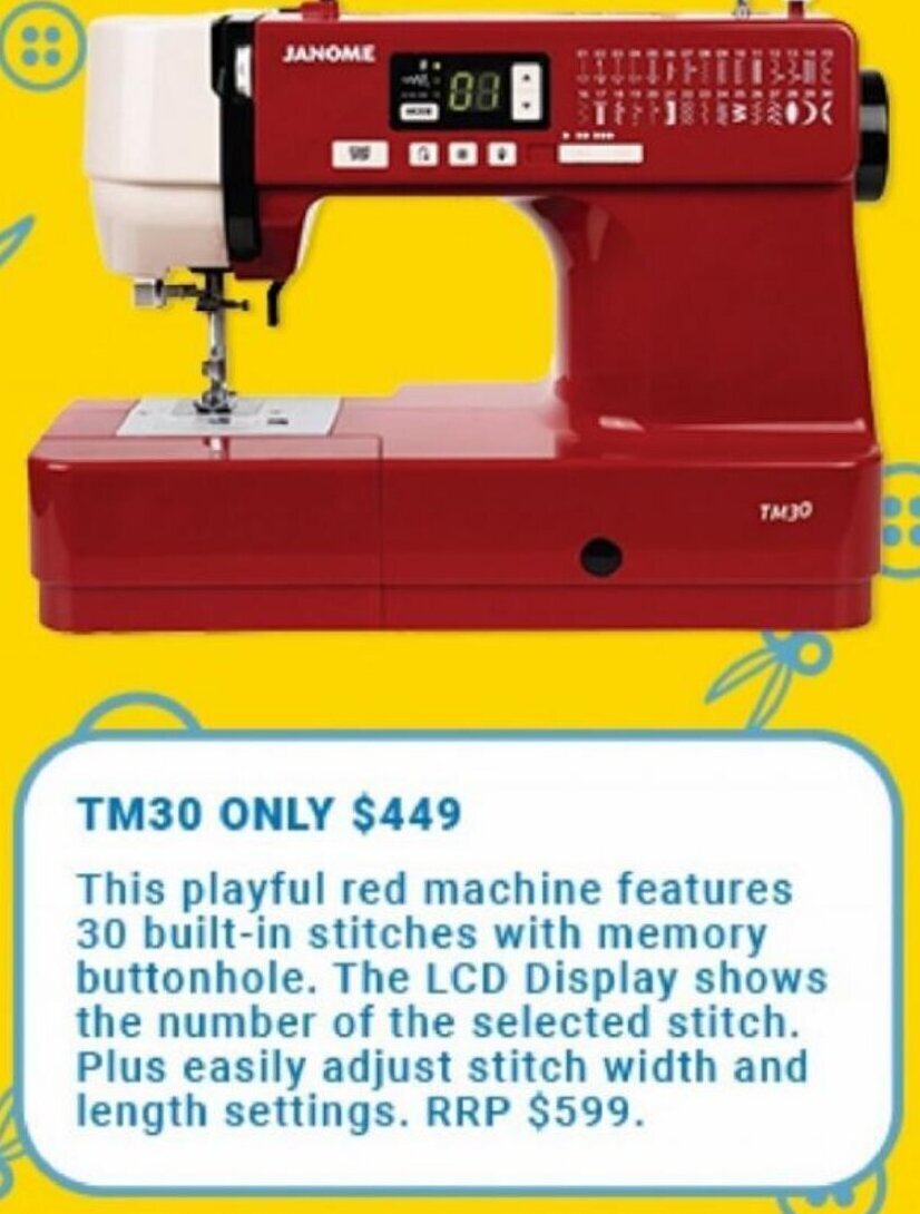 Janome TM30 offer at Janome
