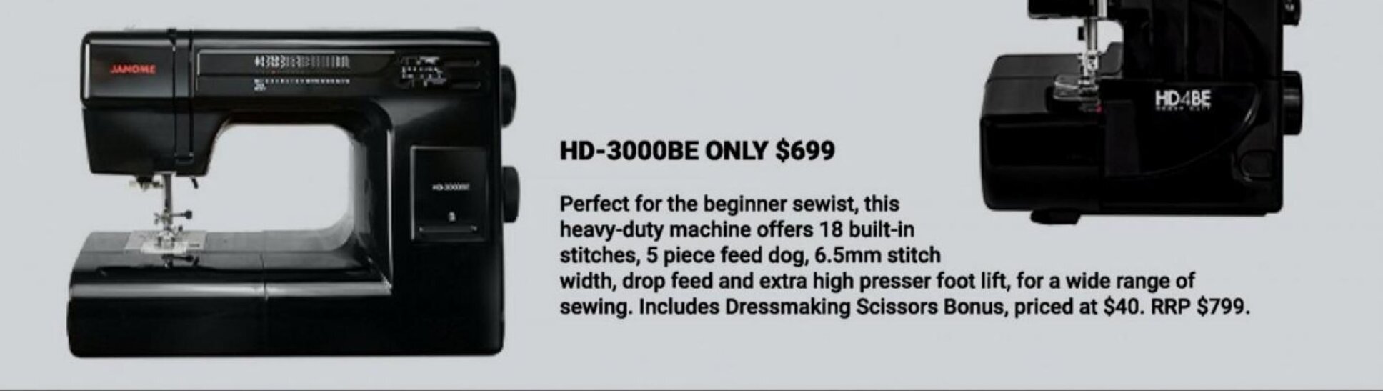 Janome HD3000BE offer at Janome