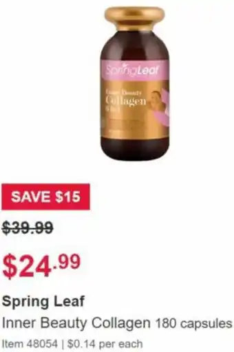 Costco Spring leaf inner beauty collagen 180 capsules offer
