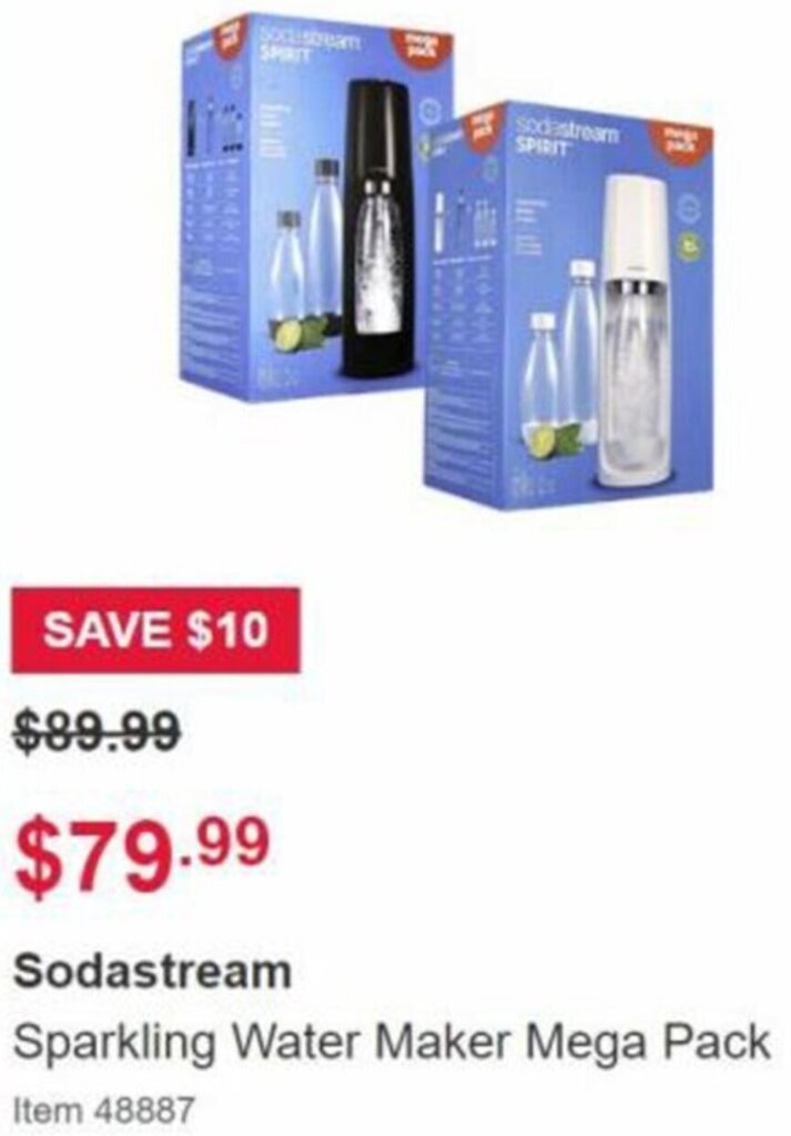 Sodastream sparkling water maker mega pack offer at Costco