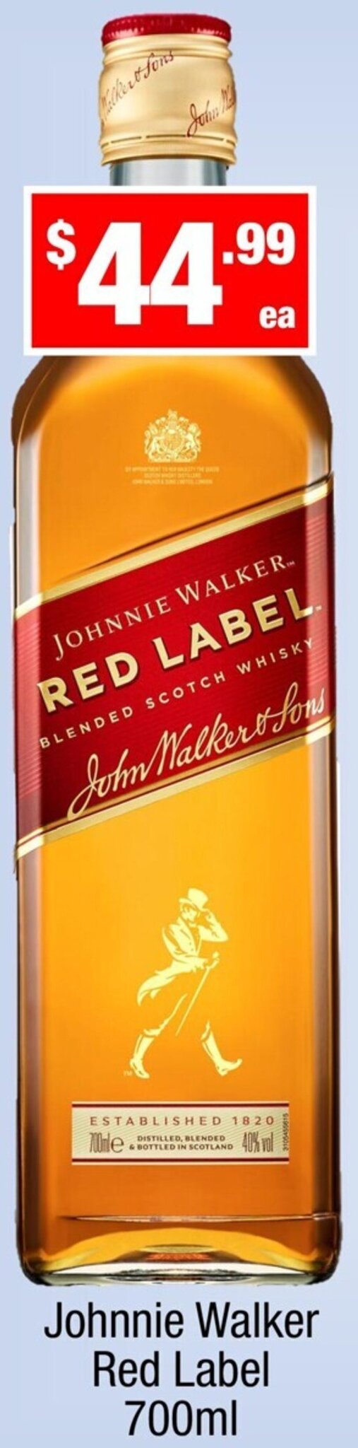 Johnnie walker red label 700ml offer at Liquor Stax