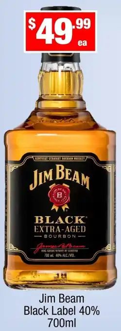 Liquor Stax Jim beam black label 40% 700ml offer