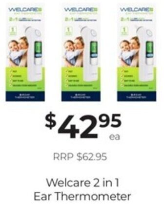 Welcare 2 in 1 ear thermometer