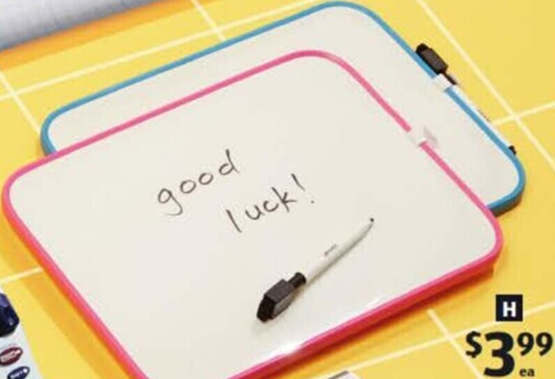 Dry erase lap board offer at ALDI