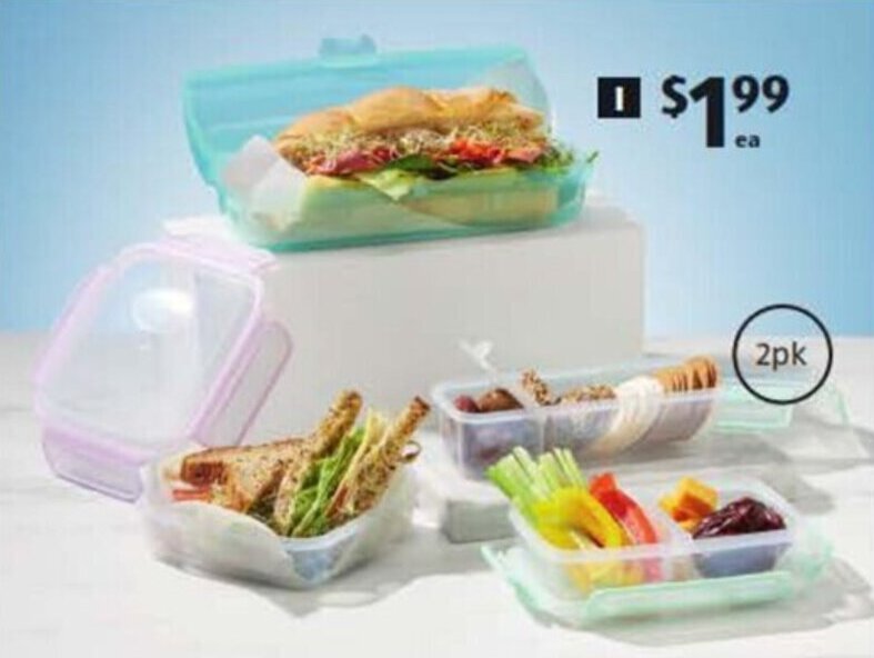 Snack, sandwich and wrap containers offer at ALDI