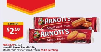 ALDI Arnott's cream biscuits 250g offer