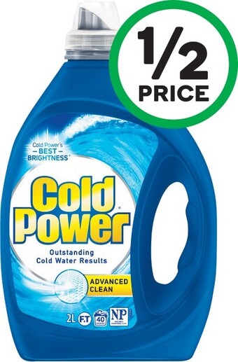 Woolworths Cold Power Advanced Clean Laundry Liquid 1.8-2 Litre or Powder 1.8-2 kg offer