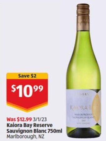 Kaiora bay reserve sauvignon blanc 750ml