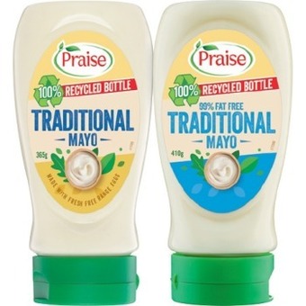 IGA Praise traditional mayo 365g or 99% fat free 410g offer