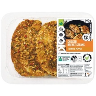 Woolworths Woolworths cook marinated chicken breast steaks with rspca approved chicken 500g – from the meat dept offer
