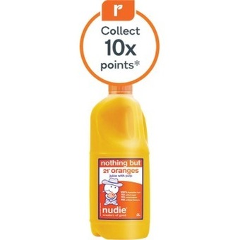 Woolworths Nudie orange juice 2 litre offer