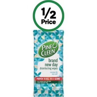 Woolworths Pine o cleen brand new day disinfectant wipes pk 120 offer