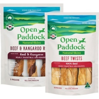 Woolworths Open paddock non raw hide dog treats pk 1-6 offer