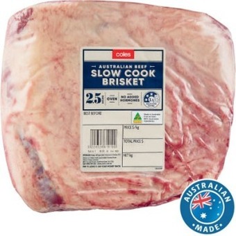 Coles Coles australian no added hormones slow cook beef brisket offer